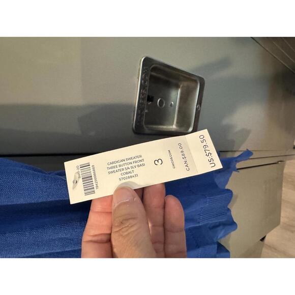 Chicos Women's Lightweight Blue Cardigan - Size 3 (XL or 16/18) - Picture 3 of 6